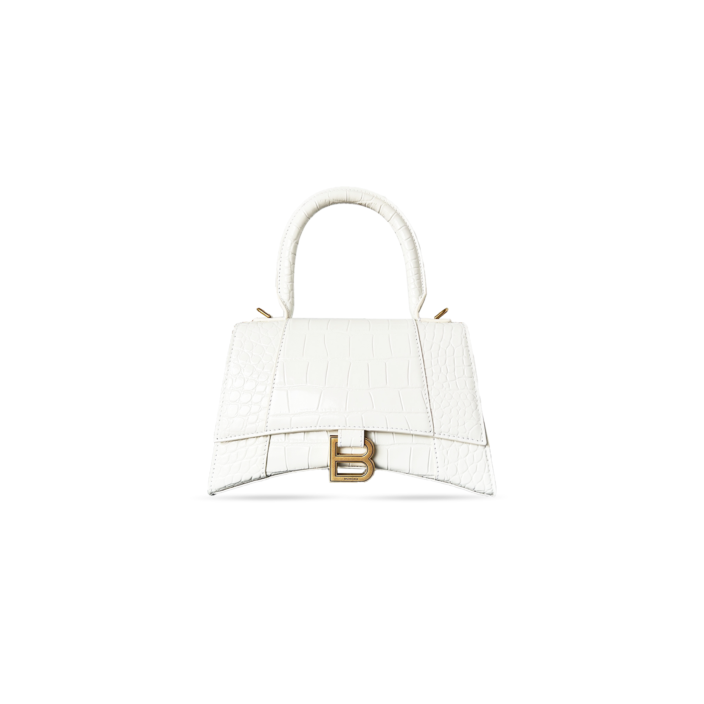BALENCIAGA WOMEN'S HOURGLASS HANDBAG SMALL IN WHITE 5935461LV574000 (22.9*15*9.9cm)
